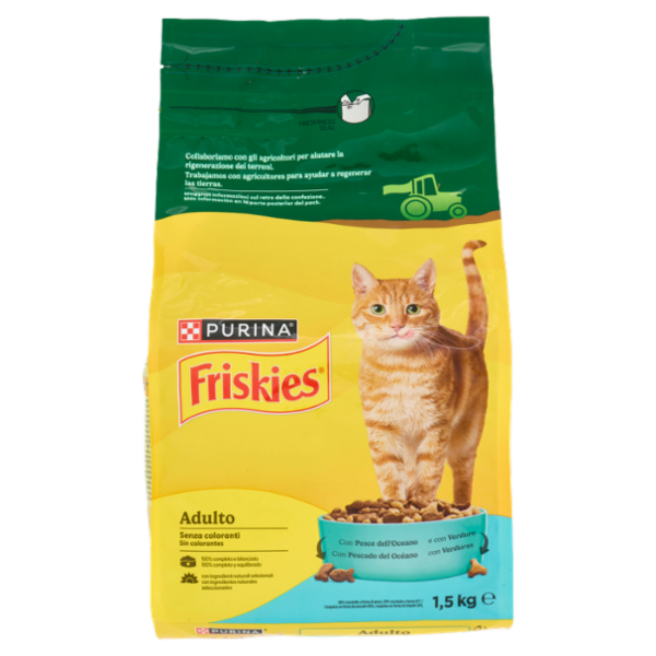 PURINA FRISKIES Adult Pesce dell'Oceano e con Verdure 1,5kg