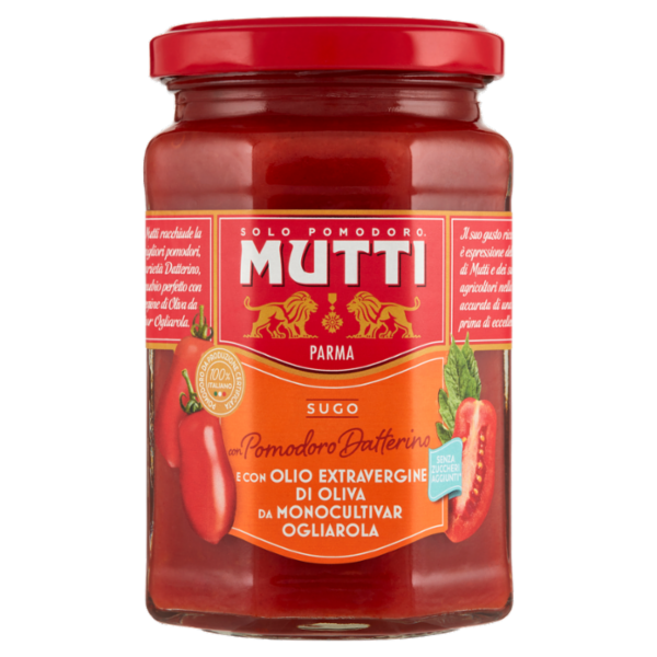 Mutti Sugo con Pomodoro Datterino e con Olio Extravergine di Oliva da Moonocultivar Ogliarola 280 g