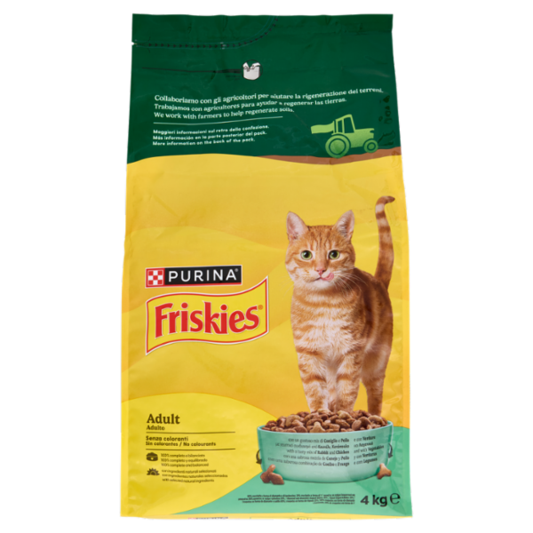 PURINA FRISKIES Adult Coniglio e Pollo e con Verdure 4kg