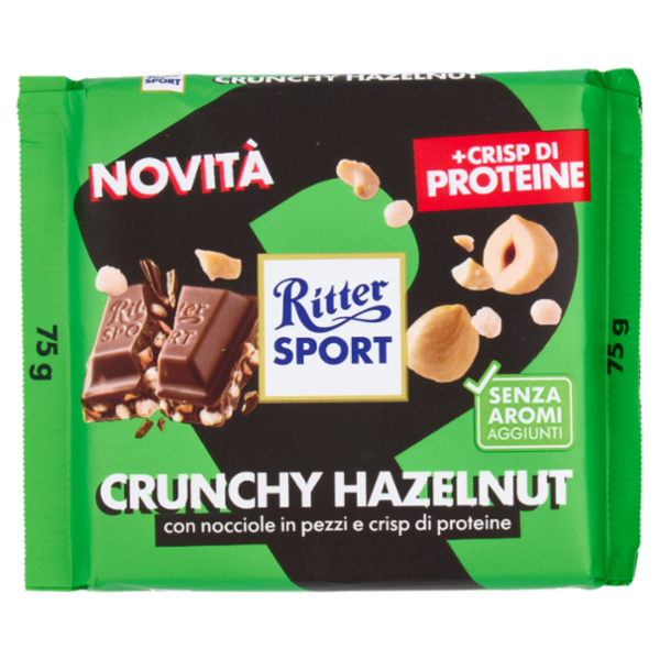 Ritter Sport Crunchy Hazelnut + Crisp di Proteine 75 g