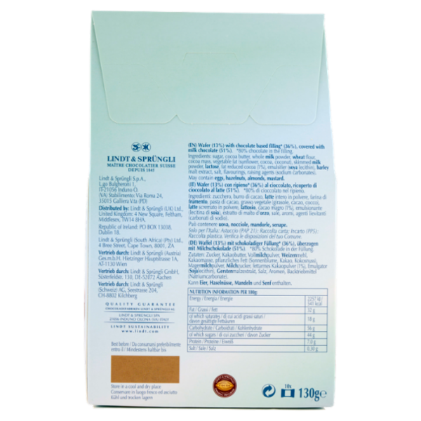 Lindt Choco Wafer confezioni cioccolatini wafer e cioccolato latte 130 g