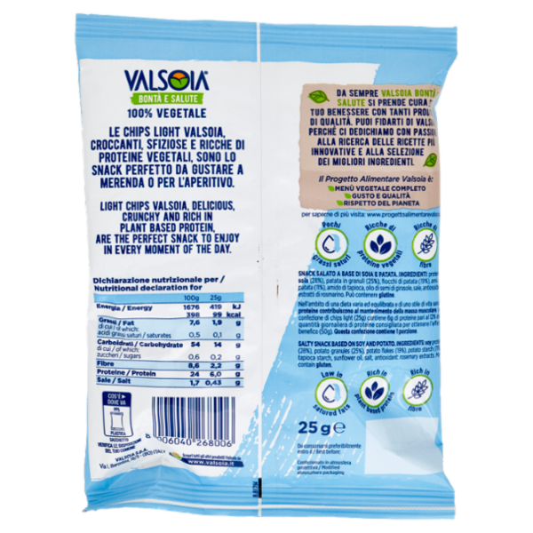 Valsoia Bontà e Salute le Chips Light* di Soia e Patate 25 g
