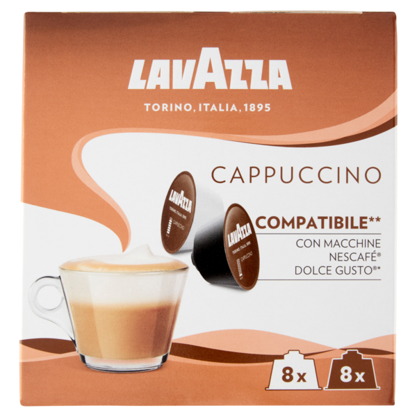 Lavazza Cappuccino Compatibile** con Macchine Nescafé Dolce Gusto* 8 x 17 g + 8 x 8 g 200 g