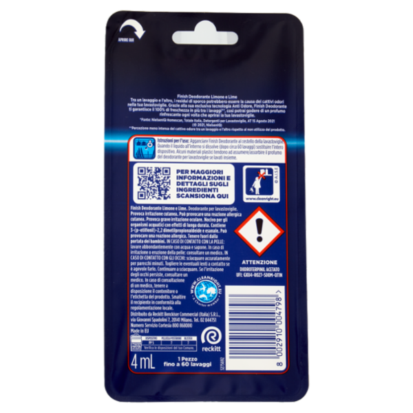 Finish Deodorante Limone e Lime deodorante lavastoviglie 4 ml