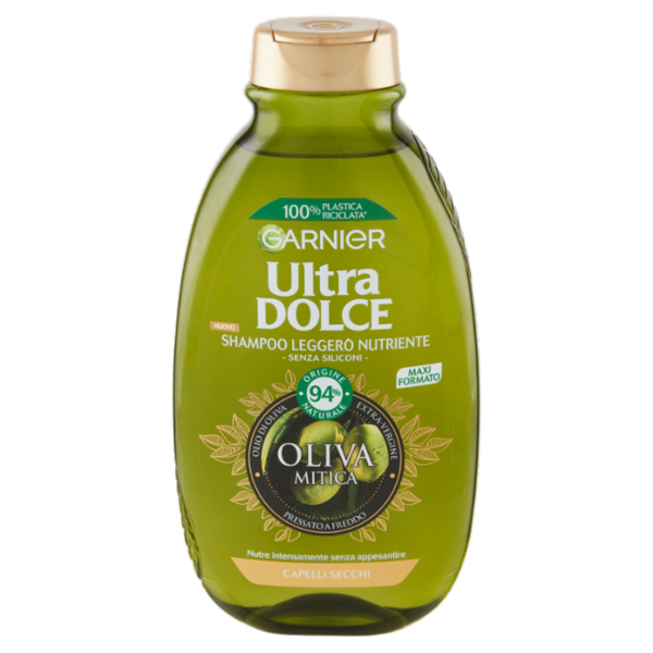 Garnier Ultra Dolce Shampoo Oliva Mitica, per Capelli Inariditi e Sensibilizzati, 300 ml