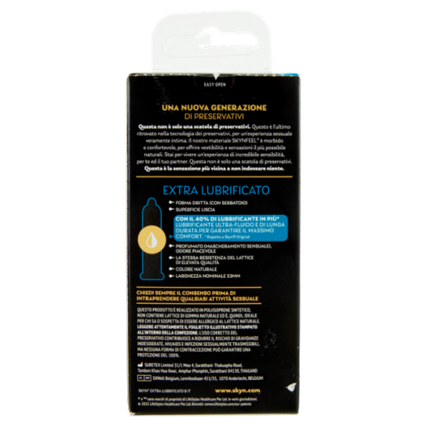 Skyn Extra Lubrificato Preservativi Senza Lattice 8 pz