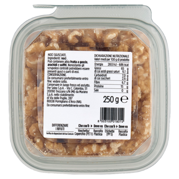 Selex Frutta Secca Noci Sgusciate 250 g