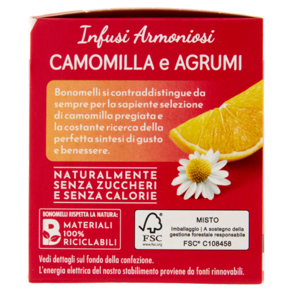 Bonomelli Infusi Armoniosi 100% Naturali Camomilla e Agrumi 12 filtri 24 g