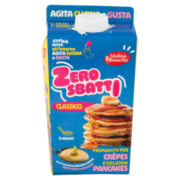 Molino Rossetto Zero Sbatti Classico Preparato per Crêpes e deliziosi Pancakes 200 g