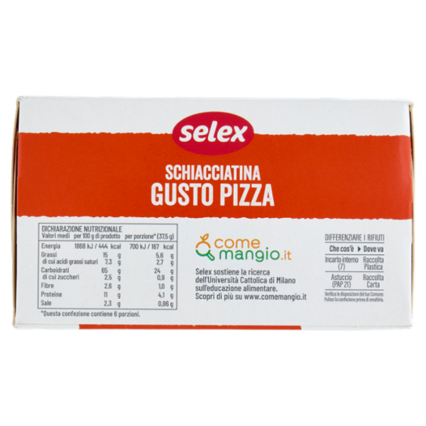 Selex Schiacciatina Gusto Pizza 6 Porzioni da 37,5 g
