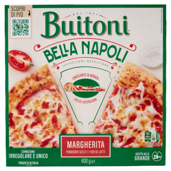 BUITONI Bella Napoli Margherita Pizza Surgelata con Pomodoro e Fior di Latte 1 pizza 400 g
