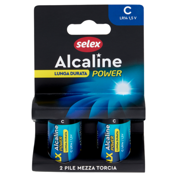 Selex Pile Alcaline Mezza Torcia C 1,5 V 2 pezzi
