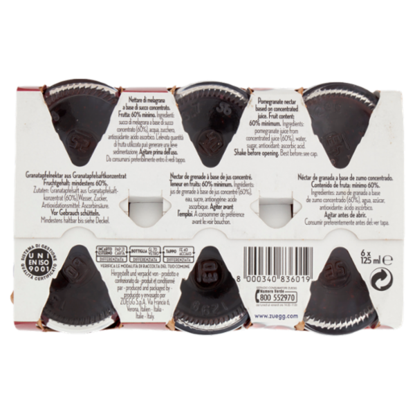 Zuegg I frutteti di Oswald Zuegg Nettare di Melograno Italiano 6 x 125 ml
