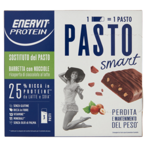 Enervit Protein Pasto Smart Barretta Con Nocciole 3 x 58 g