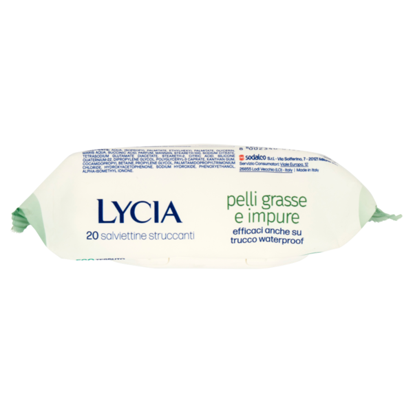 Lycia pro>derma salviettine struccanti con Complesso Minerale per Pelli Grasse e Impure 20 pz