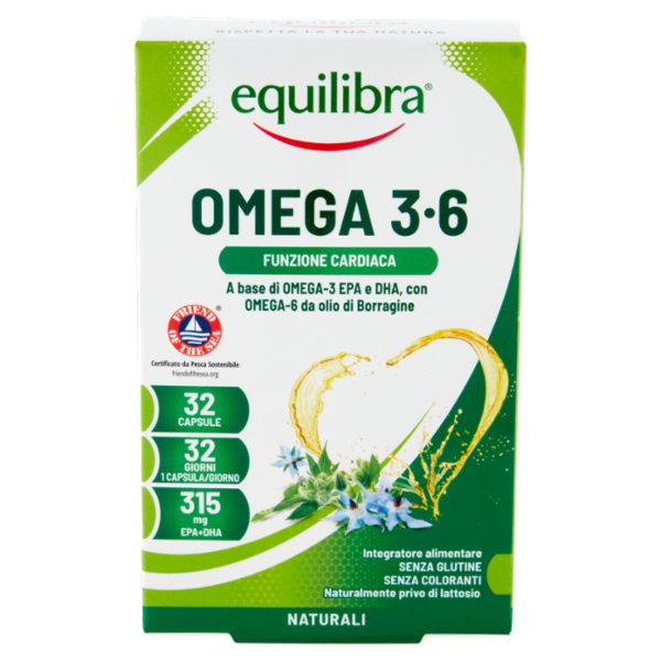 equilibra Omega 3-6 Funzione Cardiaca 32 Capsule 38,4 g