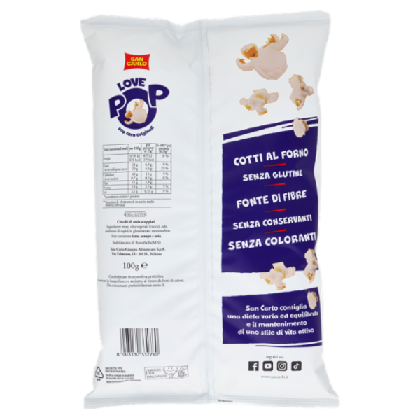 San Carlo Love Pop pop corn originali 100 g