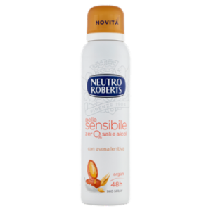 Neutro Roberts Pelle Sensibile Zero% Sali e Alcol Argan Deo Spray 150 Ml