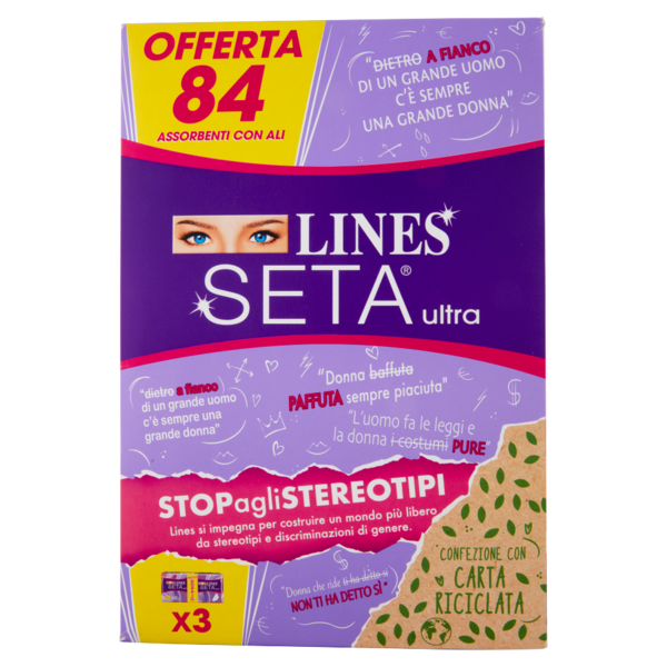 Lines Seta ultra Assorbenti con Ali 84 pz