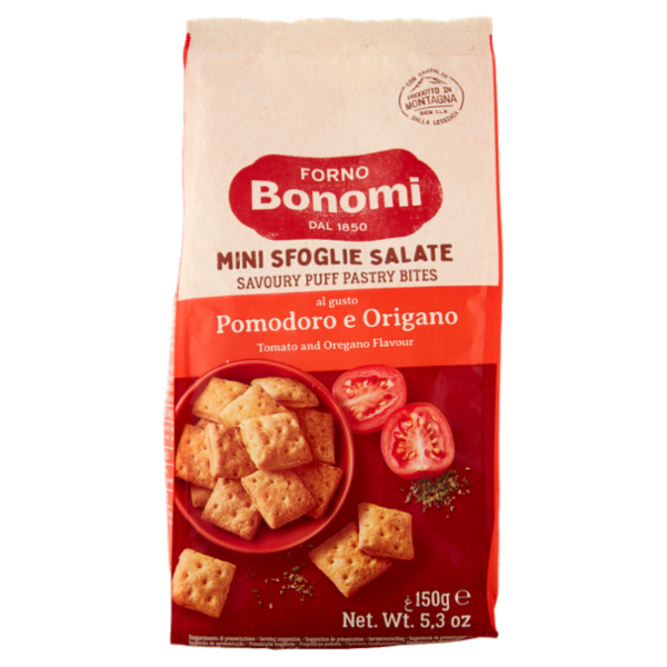Forno Bonomi Mini Sfoglie Salate al gusto Pomodoro e Origano 150 g