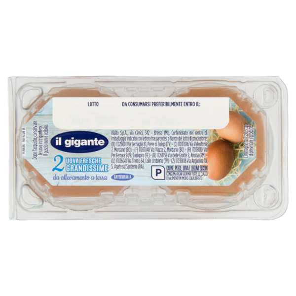 IL GIGANTE 2 Uova Fresche Grandissime da allevamento a terra