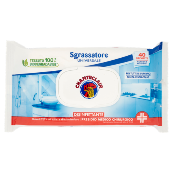 Chanteclair Sgrassatore Universale Disinfettante Salviette 40 pz