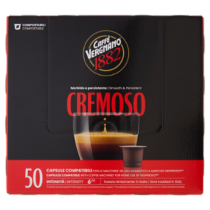 Caffè Vergnano 1882 Cremoso Capsule Compatibili Nespresso* 50 x 5 g