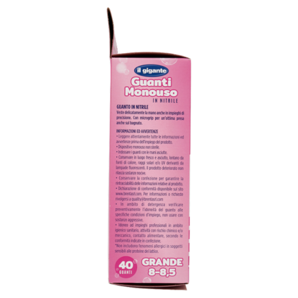 IL GIGANTE Guanti Monouso in Nitrile Grande 8 - 8,5 40 Guanti