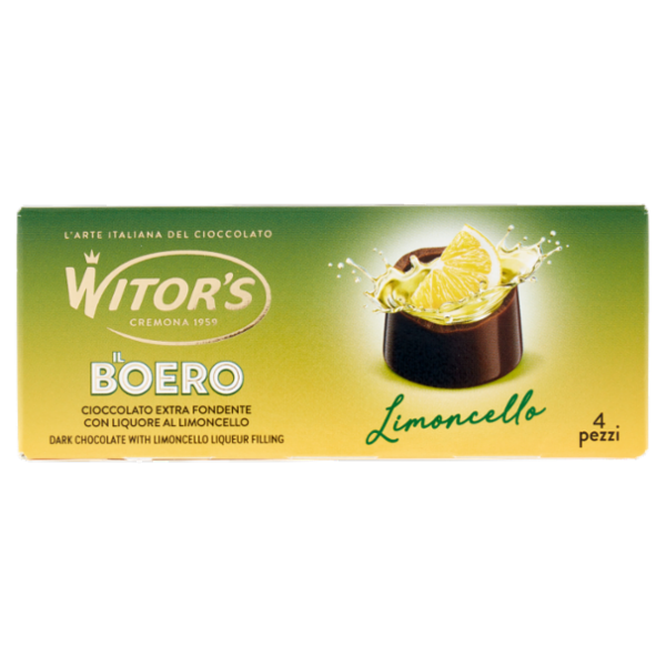 Witor's il Boero Limoncello Cioccolato Extra Fondente con Liquore al Limoncello 50 g