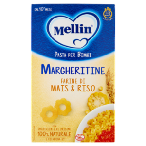 MELLIN Margheritine Con Farine Di Mais e Riso, Pasta Per Bimbi, Dal 10° Mese, 280g