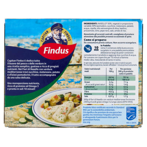 Capitan Findus Fiori Di Nasello con verdure mediterranee 300 g