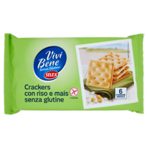 Selex Vivi Bene Crackers Con Riso e Mais Senza Glutine 6 Porzioni 200 g