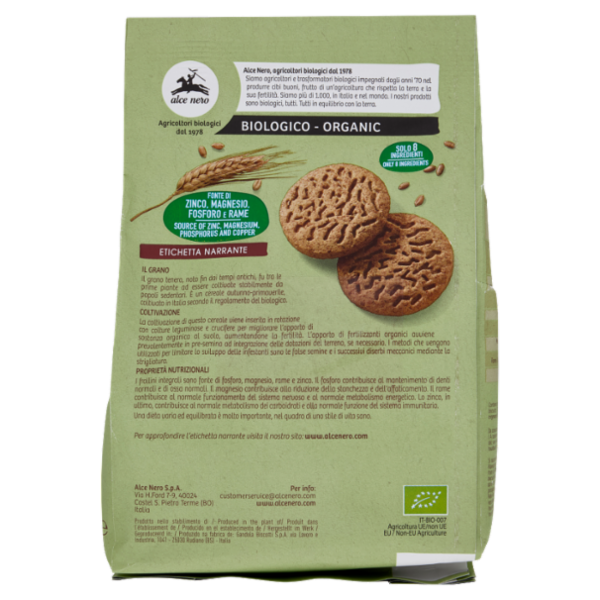 alce nero Frollini Integrali 350 g