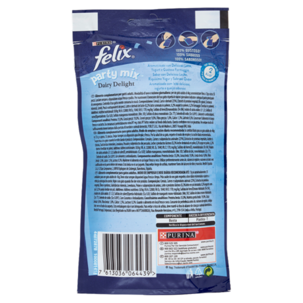 FELIX Party Mix Snacks Dairy Delight Aromatizzato con Delizioso Latte, Yogurt, Gustoso Formaggio 60g