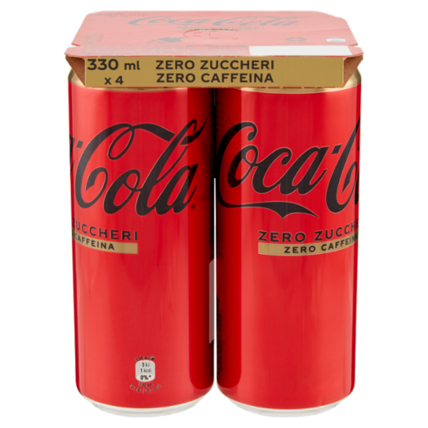 COCA-COLA Zero Zuccheri Senza Caffeina Lattina 4 x 330 ml