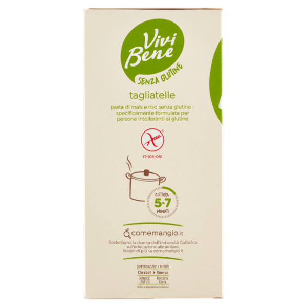 Vivi Bene Senza Glutine Pasta di Mais e Riso Tagliatelle Senza Glutine 300 g