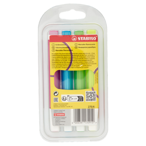 STABILO swing cool evidenziatore - astuccio da 4 pz.