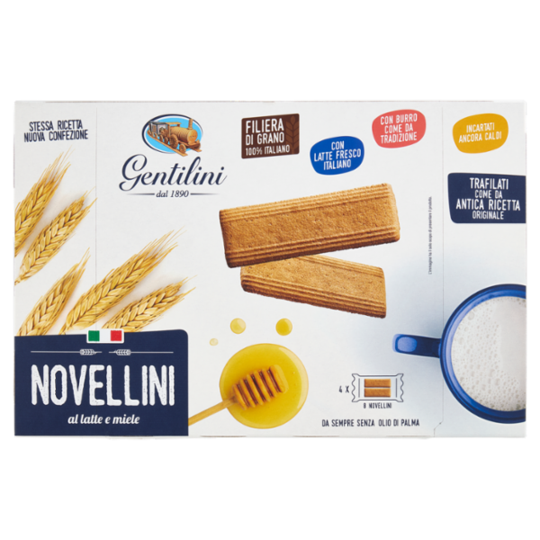 Gentilini Novellini al latte e miele 4 x 60 g