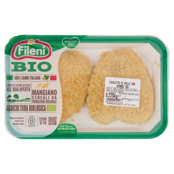 Fileni Bio Cotoletta di Pollo con Spinaci Bio 0,220 kg