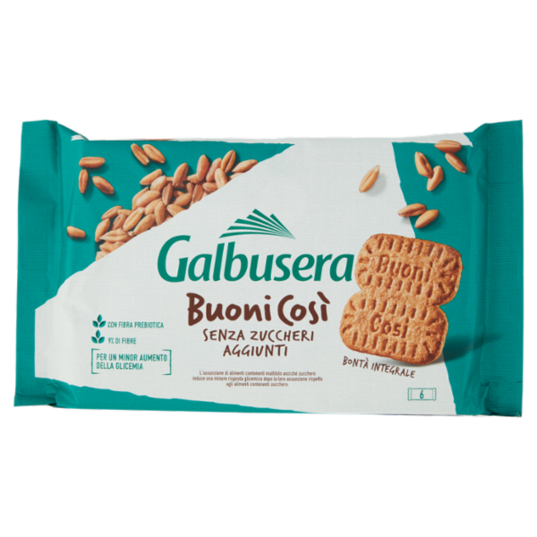 Galbusera BuoniCosi Senza Zuccheri Aggiunti Integrale Latte 6 x 50 g