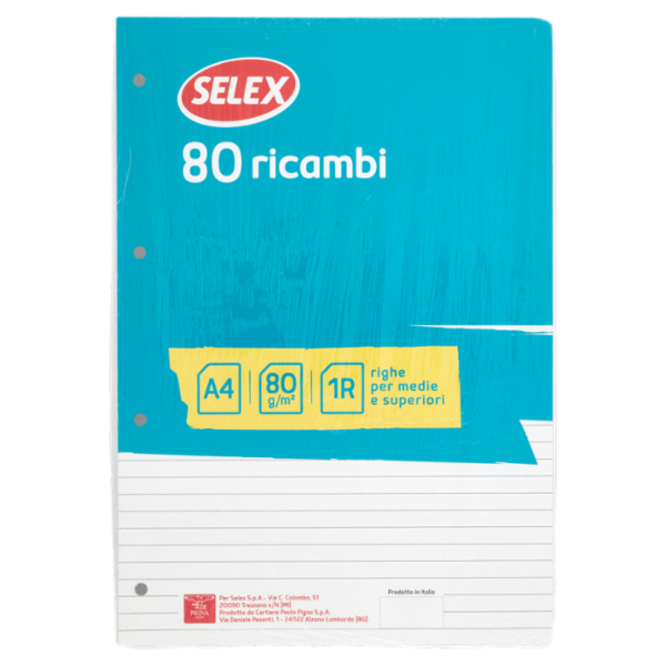 Selex Ricambio Bianco Quaxima Formato A4 80 Fogli 80 g Riga Unica
