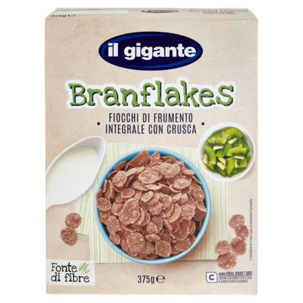 IL GIGANTE Branflakes Fiocchi di Frumento Integrale con Crusca 375 g