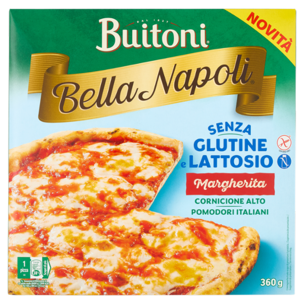 Buitoni Bella Napoli Margherita Senza Glutine e Senza Lattosio Pizza Surgelata 1 pizza 360g