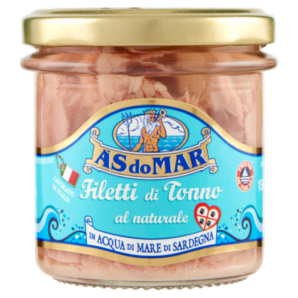Asdomar Filetti di Tonno al naturale in Acqua di Mare di Sardegna 150 g
