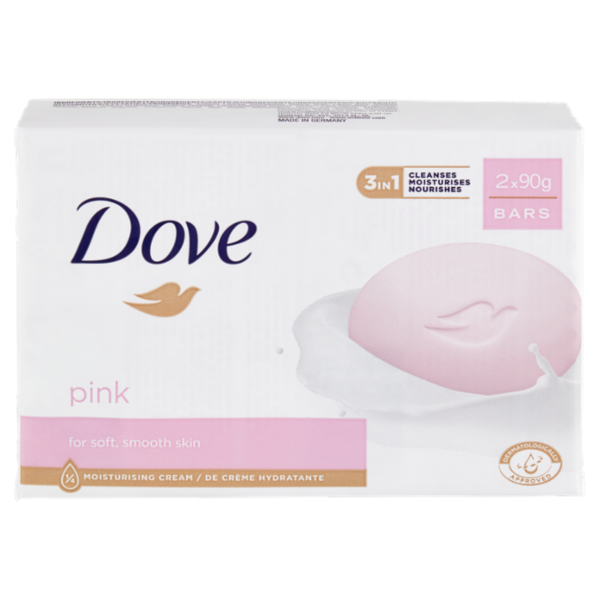 Dove pink for soft, smooth skin Bars 2 x 90 g