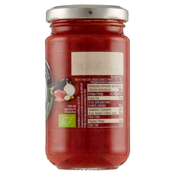 alce nero Sugo di Pomodoro con Verdure 200 g