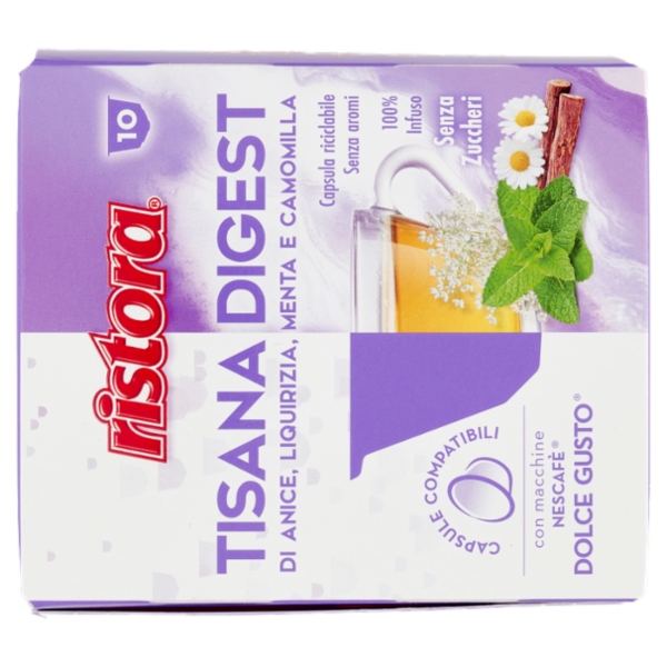ristora Tisana Digest Capsule Compatibili con macchine Nescafè Dolce Gusto 10 x 2,5 g