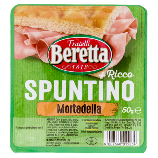 Fratelli Beretta Spuntino + Ricco Mortadella 50 g