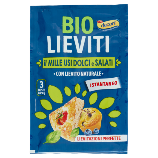 decori Bio Lieviti il Mille Usi Dolci e Salati Istantaneo Buste 3 x 18 g