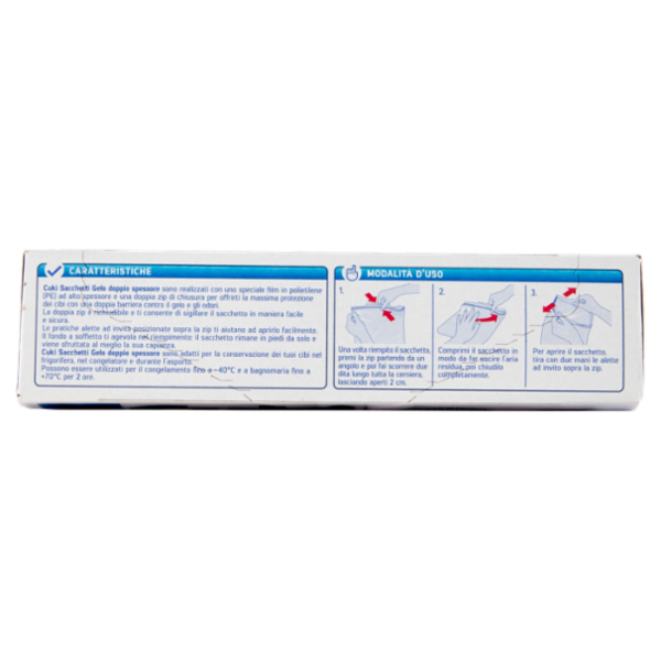 Cuki Congela Sacchetti Gelo Doppio Spessore Formato Piccolo - 1L - 17 x 117 cm 15 pz